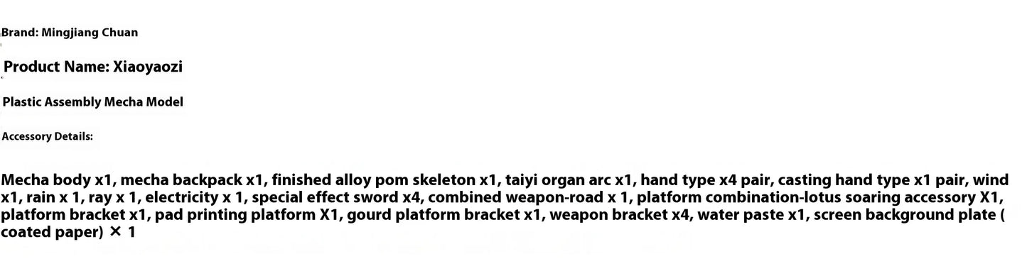 In Stock MJZ Model XIAO YAO ZI Toy XIAOYAOZI Assembly Model Kit Alloy Skeleton Action Figure Mecha Robot Gifts