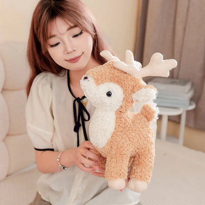 25/35cm Cute Deer Plush Toy Soft Stuffed Animal Doll Lovely Reindeer Plushies Appease Doll Birthday Gifts Girl Boy Home Decor