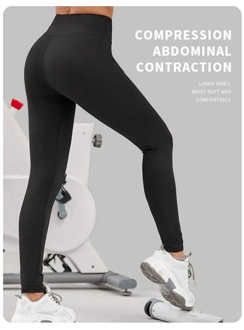 Women High Waist Sport Leggings Push Up Naked Feeling Yoga Running Gym Tights