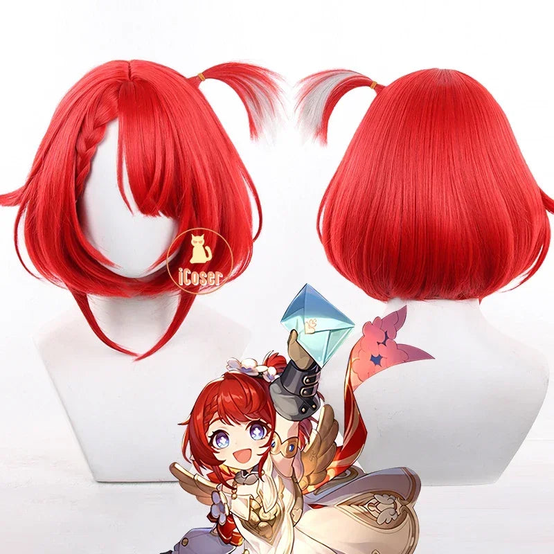 iCoser Honkai Star Rail Tribbie Cosplay Costume Wig Dress Uniform Headwear Wings Carnival Halloween Party for Women Girls Props