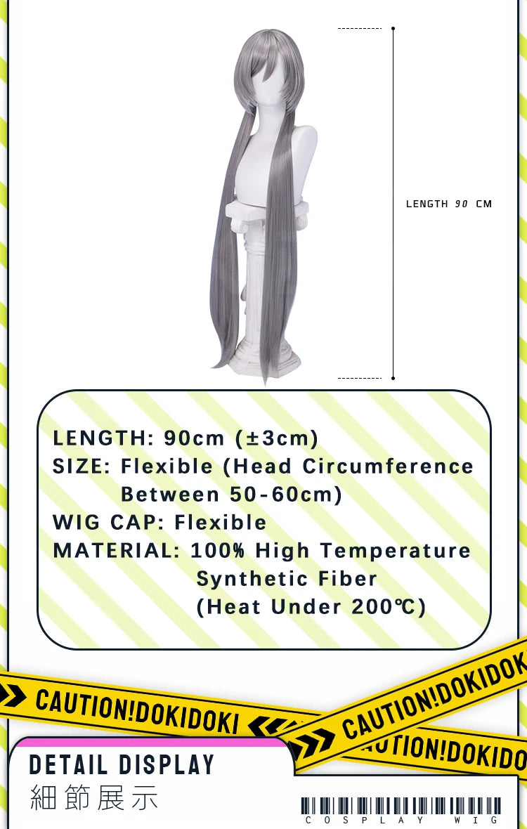 IN STOCK Judyy Hoppss Wig Movie DokiDoki Women Long 90cm Grey Twintails Hair Rabbit Judyy Hoppss Chirstmas Cosplay Free Cap Wig