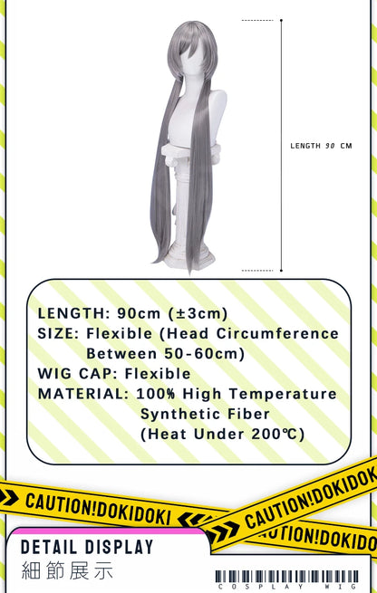 IN STOCK Judyy Hoppss Wig Movie DokiDoki Women Long 90cm Grey Twintails Hair Rabbit Judyy Hoppss Chirstmas Cosplay Free Cap Wig