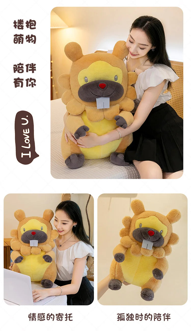 45/55/70CM Big Size Pokemon Bidoof Plush Cartoon Anime Plushies Soft Pillow Doll Kawaii Stuffed Plushie Ornament Gifts for Kids