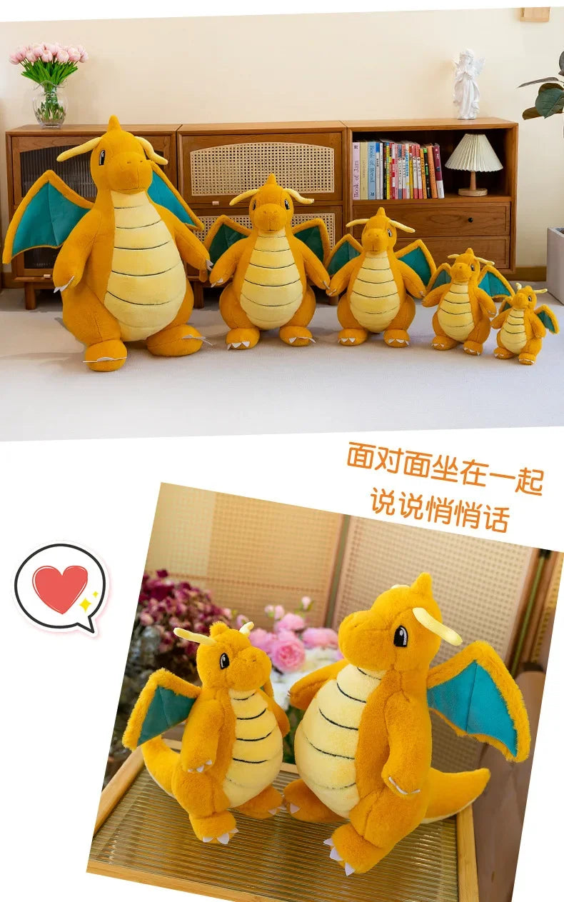 Pokemon Dragonite Plush Toy  Large Size Rabbit Plush 45/60/80cm Pokémon Plushie Animal Soft Stuffed Kawaii Toy Gift for Children