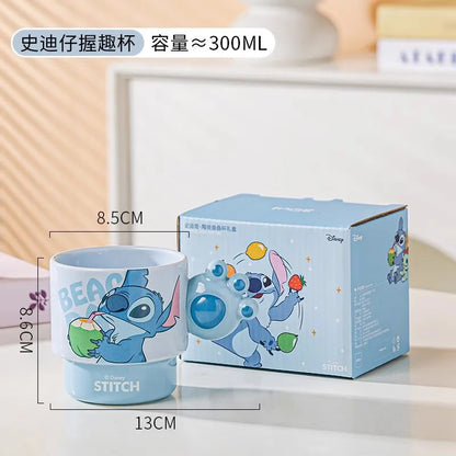 Disney Stitch Mug Office Coffee Cup Stackable Ceramics Mugs High Value Couple Water Cups Student Hot Water Cup Festival Gift