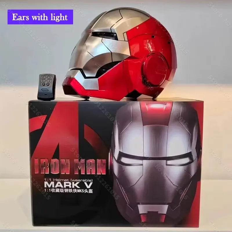 NEW Iron Man Helmet Mk5 Electric Voice Activated Control Wearable Mask 1:1 Automatic Opening Closing Model Figure Adult Toy Gift
