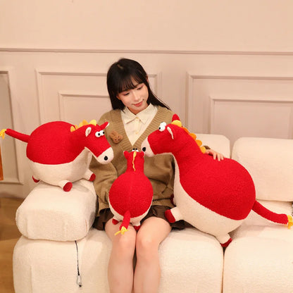 Cute Cartoon horse Plush Throw Pillow Toy Anime Stuffed Animals Round Fat Chubby Plushies Cushion Doll For Home Decor