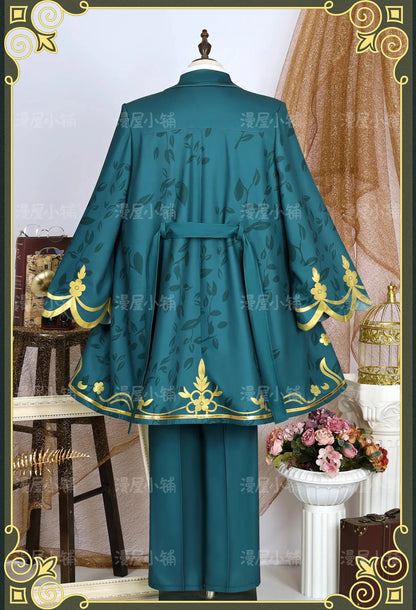 Identity V Art Dealer Cosplay Costume Wig Knight Richard Sterling Uniform Glasses Hat Roy Ramit Halloween Party for Women Men