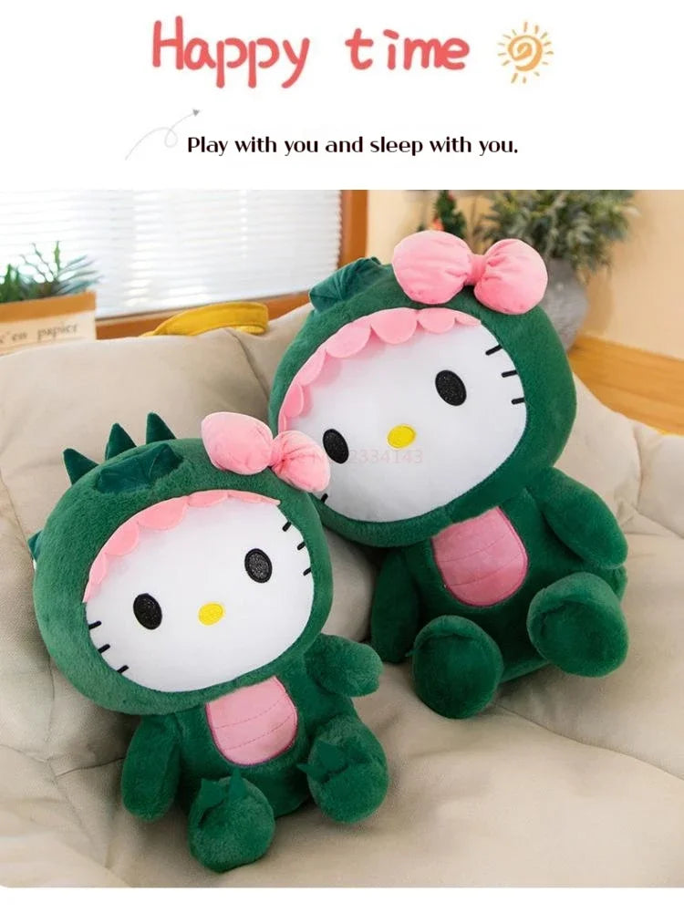 35cm Aoger Hello Kitty Cos Dinosaur Kawaii Cartoon Plush Doll Toys Soft Throw Pillow Back Cushion Girls Birthday Toyd Gifts