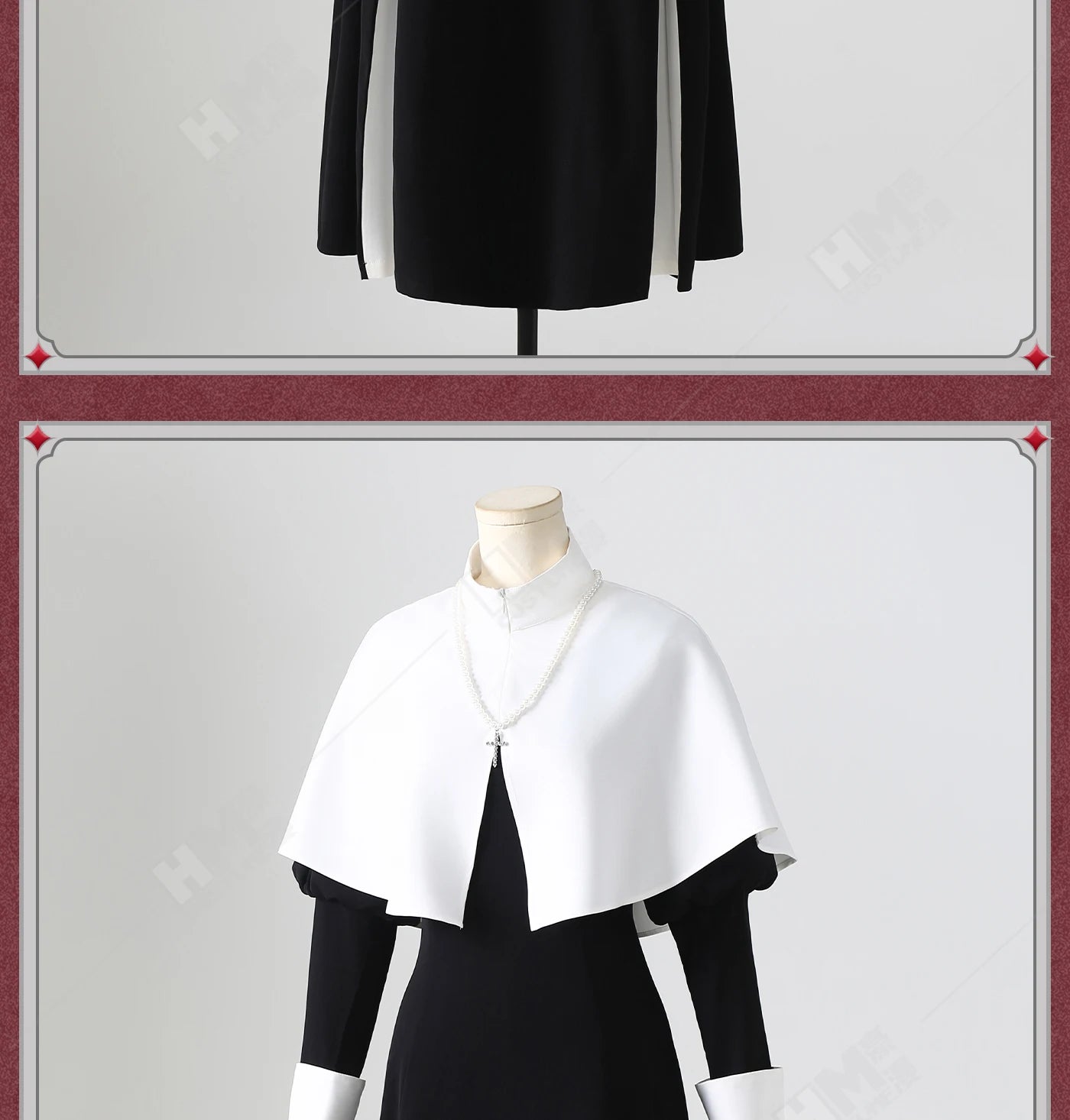 Anime My Dress-Up Darling Marin Kitagawa Cosplay Costume Nun Dress Uniform Hat Necklace Season 2 Halloween Party for Women Girls