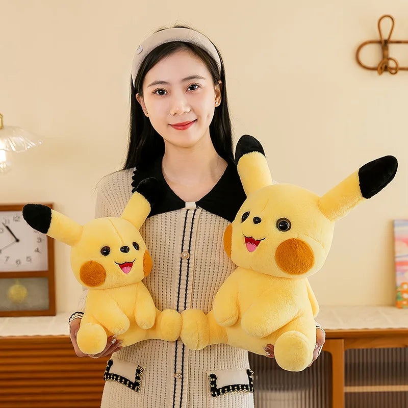 35-70CM Big Size Sitting Pikachu Plush Pokemon Cartoon Anime Peluche Kawaii Ornament Stuffed Animal Children's Toys Gifts