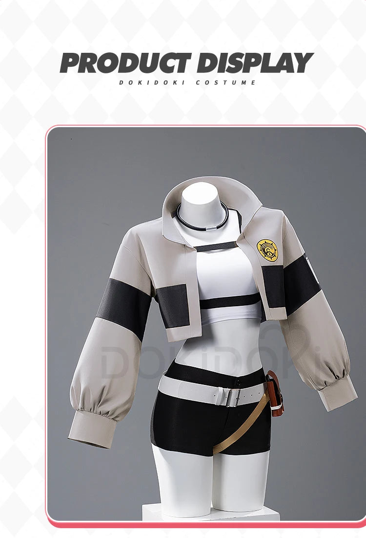 IN STOCK Reaper Riyo Cosplay Costume Anime Gachiakuta DokiDoki-N Halloween Grey Costume Women Li Glaze  Riyou Cosplay Wig Choker