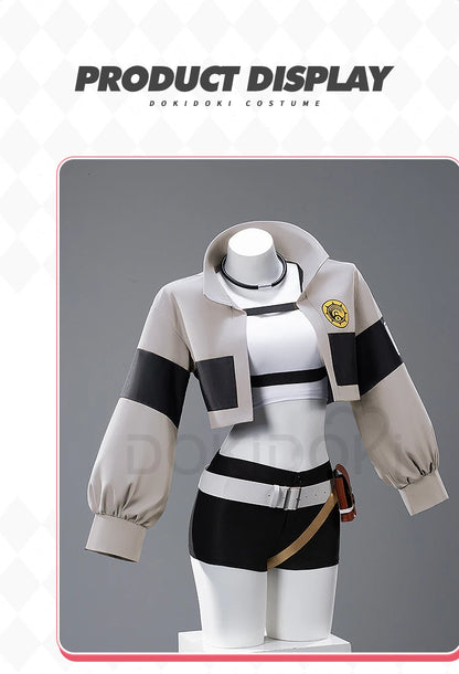 IN STOCK Reaper Riyo Cosplay Costume Anime Gachiakuta DokiDoki-N Halloween Grey Costume Women Li Glaze  Riyou Cosplay Wig Choker