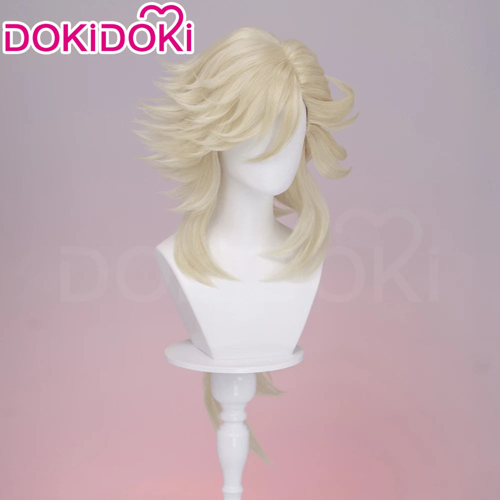 Doumaa Cosplay Wig Anime DokiDoki Men Golden 100cm Long Hair Doumaa Cosplay Heat Resistant Wig Free Cap