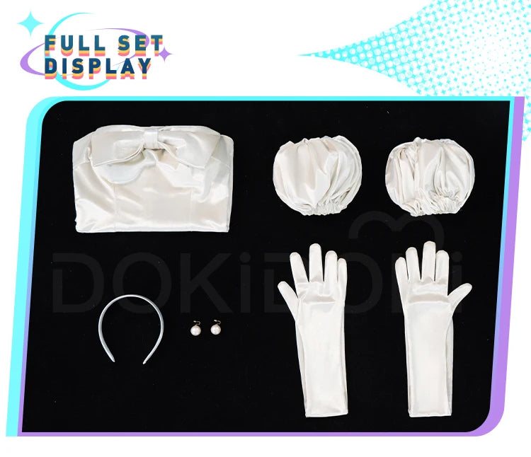 IN STOCK SUA Cosplay Costume Anime Alien Stage Cosplay DokiDoki-R Women Sexy White Dress Costume SUA Cosplay