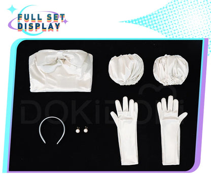 IN STOCK SUA Cosplay Costume Anime Alien Stage Cosplay DokiDoki-R Women Sexy White Dress Costume SUA Cosplay