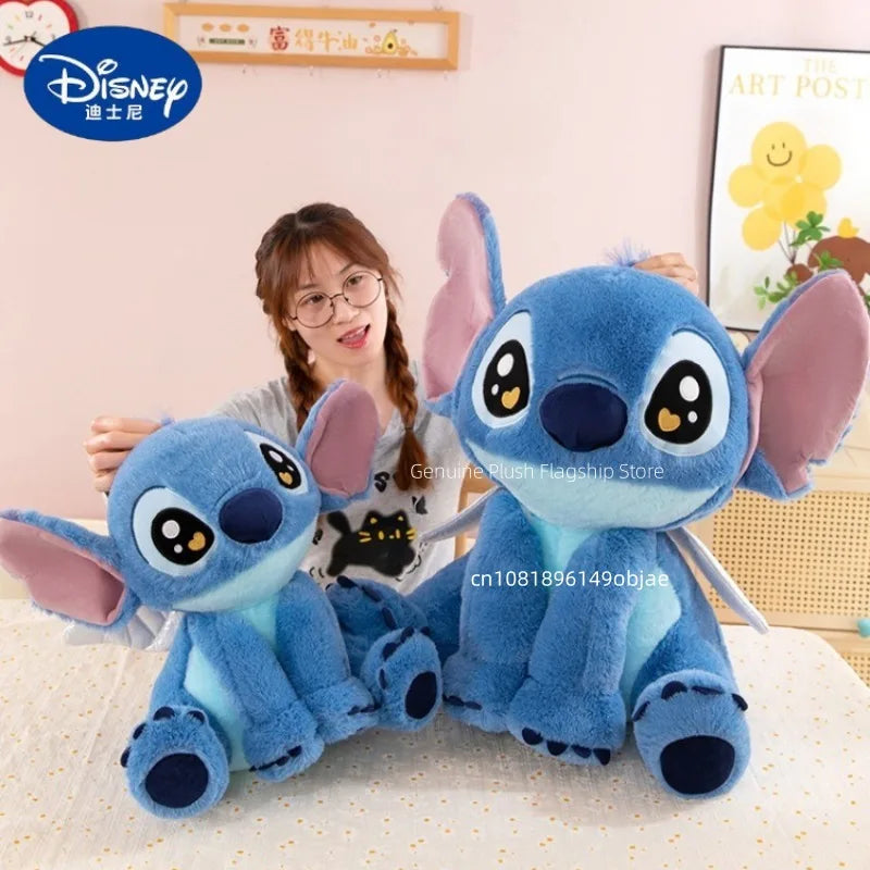 25/40/60cm Big Size Angel Stitch Disney Anime Plush Stuffed Dolllilo & Stitch Cartoon Plushies Pillow Ornaments Holiday Gifts