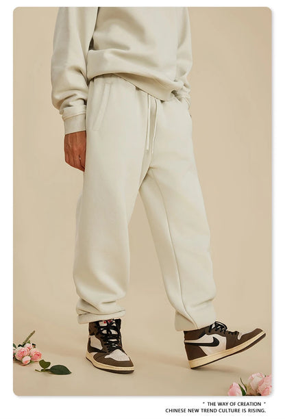 ZODF 2025 Autumn Winter Men’s Washed Fleece Sweatpants 355gsm Loose Retro Joggers Streetwear HY0653