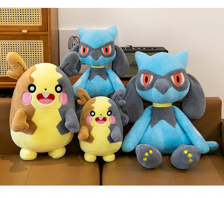 40CM Big Size Pokemon Plushies Lucario Peluche Cartoon Anime Kawaii Stuffed Comfortable Soft Doll Stuffed Ornament Gift