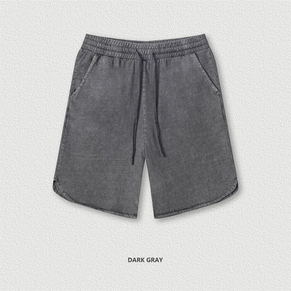 ZODF New 2024 Men Washed Plush Cotton Shorts Unisex Couple Loose 358gsm Distressed Comfortable Short Pants Streetwears HY0807