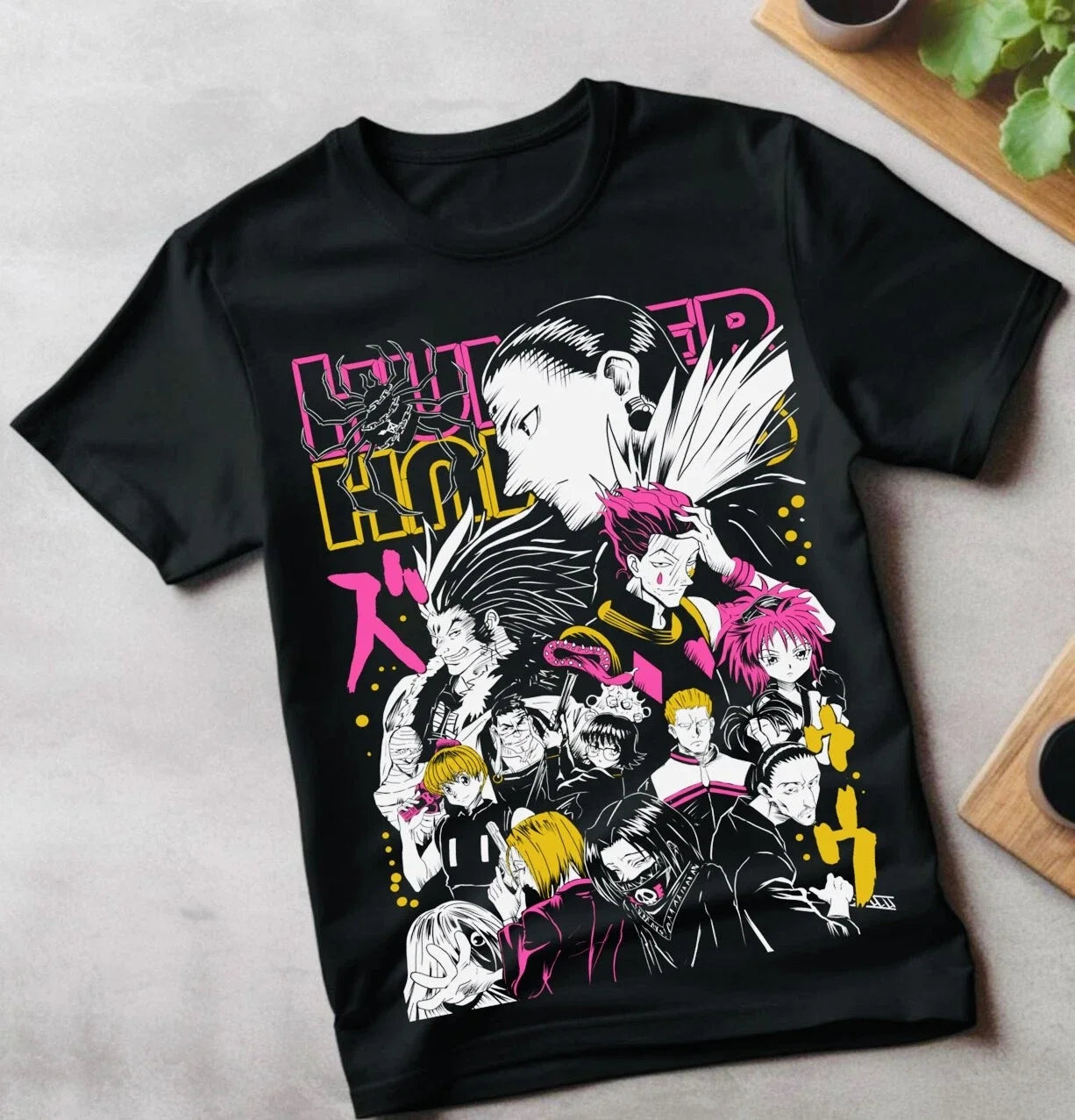 Chrollo Lucilfer Book T-Shirt Hunter X HXH Anime Oversized Cotton Unisex Streetwear Casual Top - qh2 / S