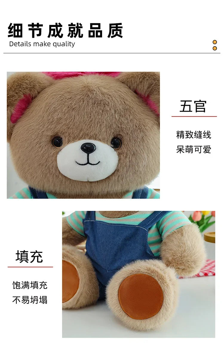 Cute Classic Butterfly Feifei Bear Plush Toys Kawaii Bow Tie Bear Plushie Pillow Stuffed Soft Dolls for Kids Girls Lover Gifts