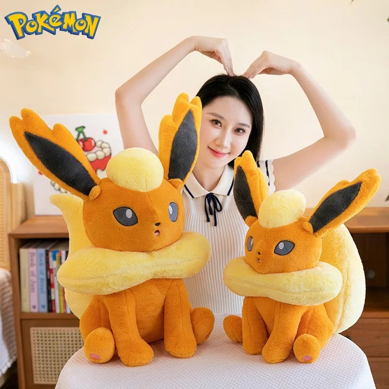 45/60/80CM Pokemon Flareon Plushies Cartoon Anime Stuffed Kawaii Ornament Comfortable Soft Doll Children's Toys Peluche Gift
