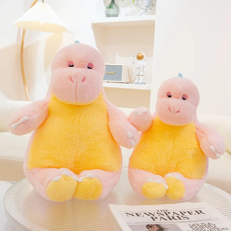 New Candy Sweet Color Cartoon Dino Plush Toy Pink Blue Dinosaur Soft Doll Large Sleep Hug Pillow Bedroom Home Decoration