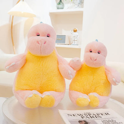 New Candy Sweet Color Cartoon Dino Plush Toy Pink Blue Dinosaur Soft Doll Large Sleep Hug Pillow Bedroom Home Decoration
