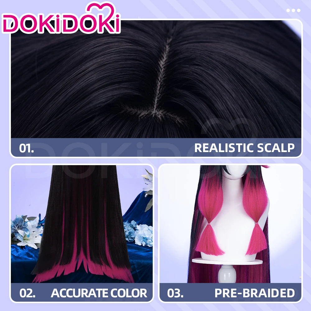 IN STOCK 120CM Columbina Wig Game Genshin Impact DokiDoki Fatui Harbinger Columbina Cosplay Women Cute Halloween Wig Free Cap