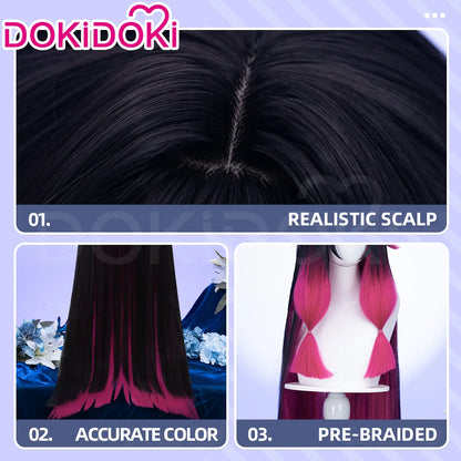 IN STOCK 120CM Columbina Wig Game Genshin Impact DokiDoki Fatui Harbinger Columbina Cosplay Women Cute Halloween Wig Free Cap