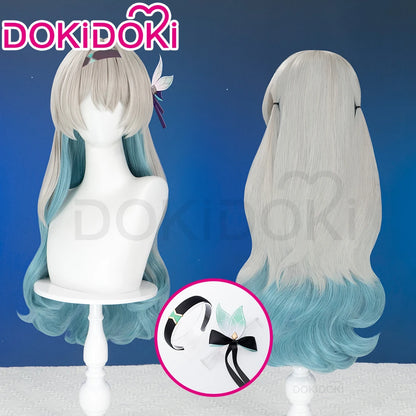 Firefly Wig Cosplay Game Honkai: Star Rail DokiDoki Women Silvery Blue Long Hair Firefly Cosplay Headdress Free Cap