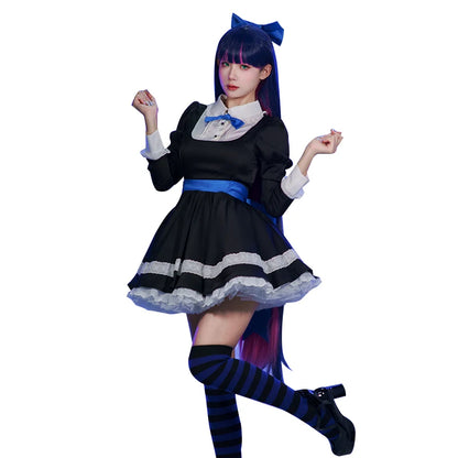 IN STOCK Stocking Cosplay Costume Anime DokiDoki-R Women Stocking Black Dress Cute Women Halloween Cosplay Female Cosplay
