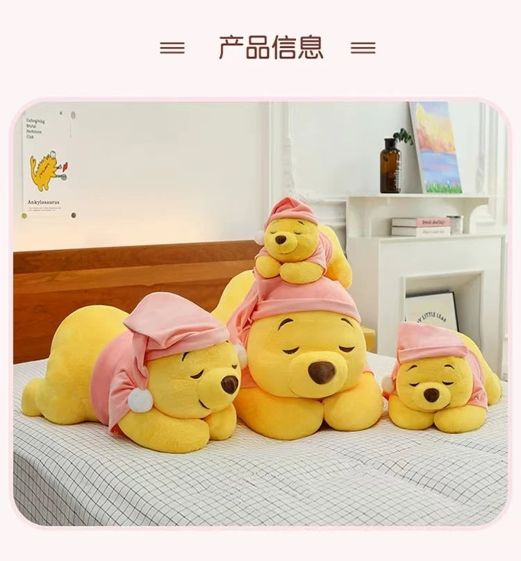 35CM-80CM New Disney Winnie The Pooh Plush Toy Cute Cartoon Bear Stuffed Doll Soft Anime Pillow Kawaii Souvenir Birthday Gift