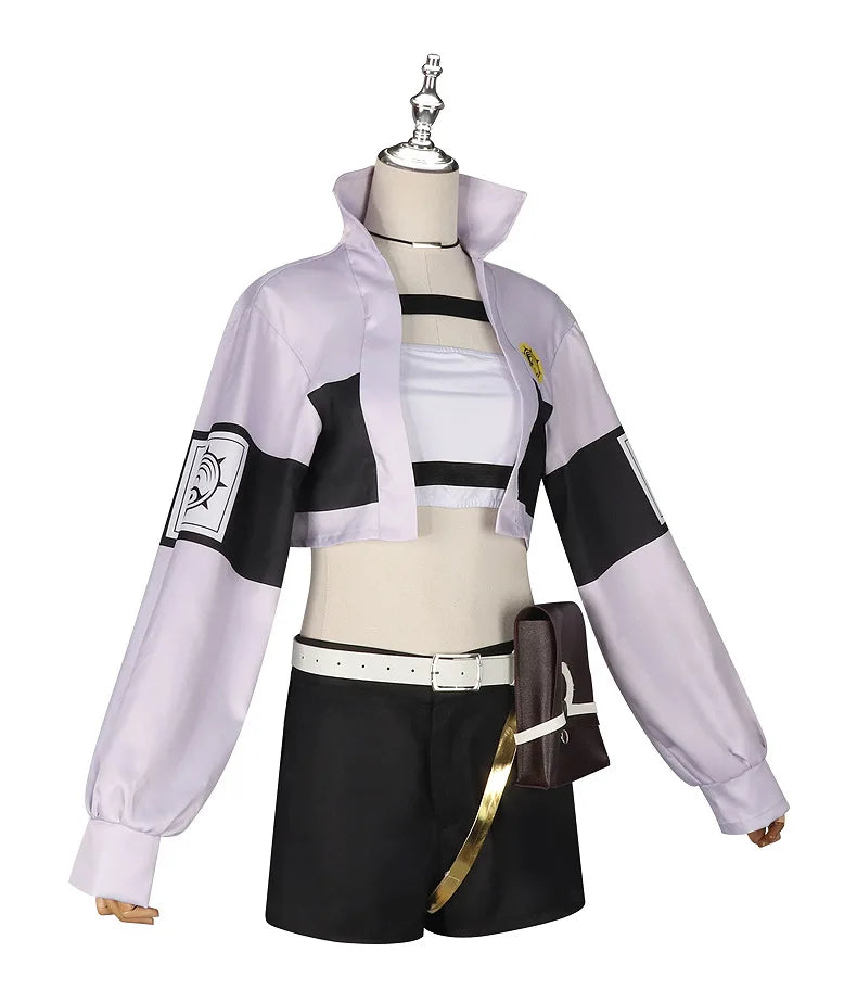 Anime Gachiakuta Riyo Reaper Cosplay Costume Uniform Jacket Short Necklace Akuta Cleaners Halloween Party for Women Girls Props