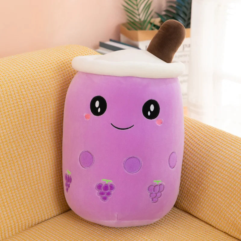 Bubble Tea Boba Plushie Kawaii Room Decor Plush Toy Stuffed Ice Cream Food Milk Tea Soft Hug Cushion Birthday Gift for Kids