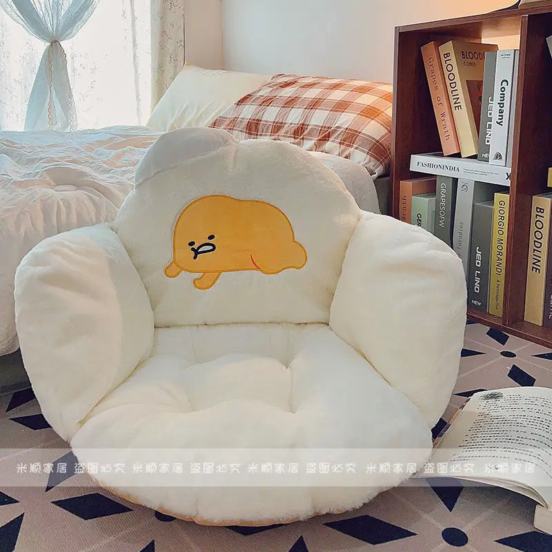 Comfortable Gudetama Seat Cushion Thickened Stuffed Anime Sitting Cushion Chair Warm Butt Bay Window Cushion Home Decor Gifts