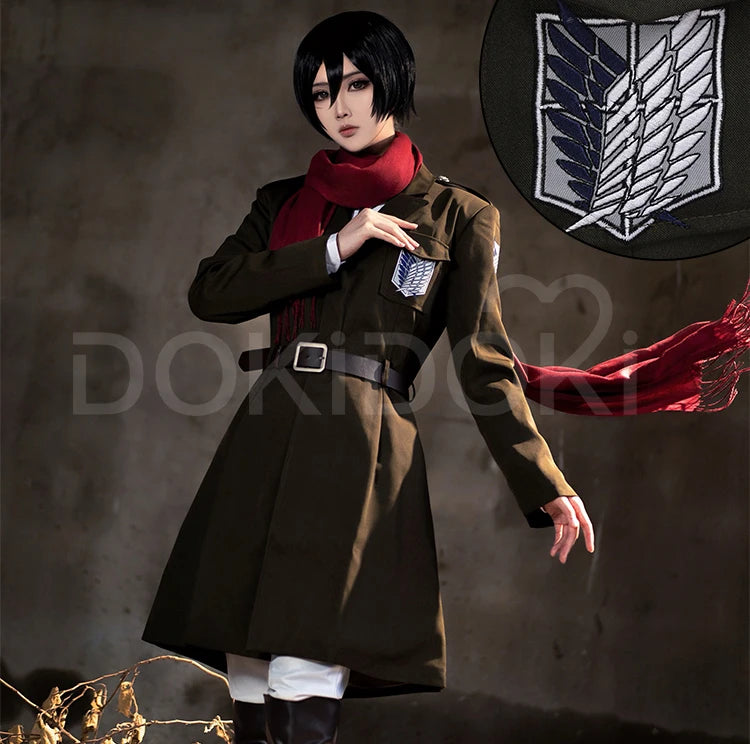 Mikasaa Ackermann Cosplay Costume Anime Cosplay【S-2XL】DokiDoki-R Cosplay Levii/Mikasaa Uniform Plus size