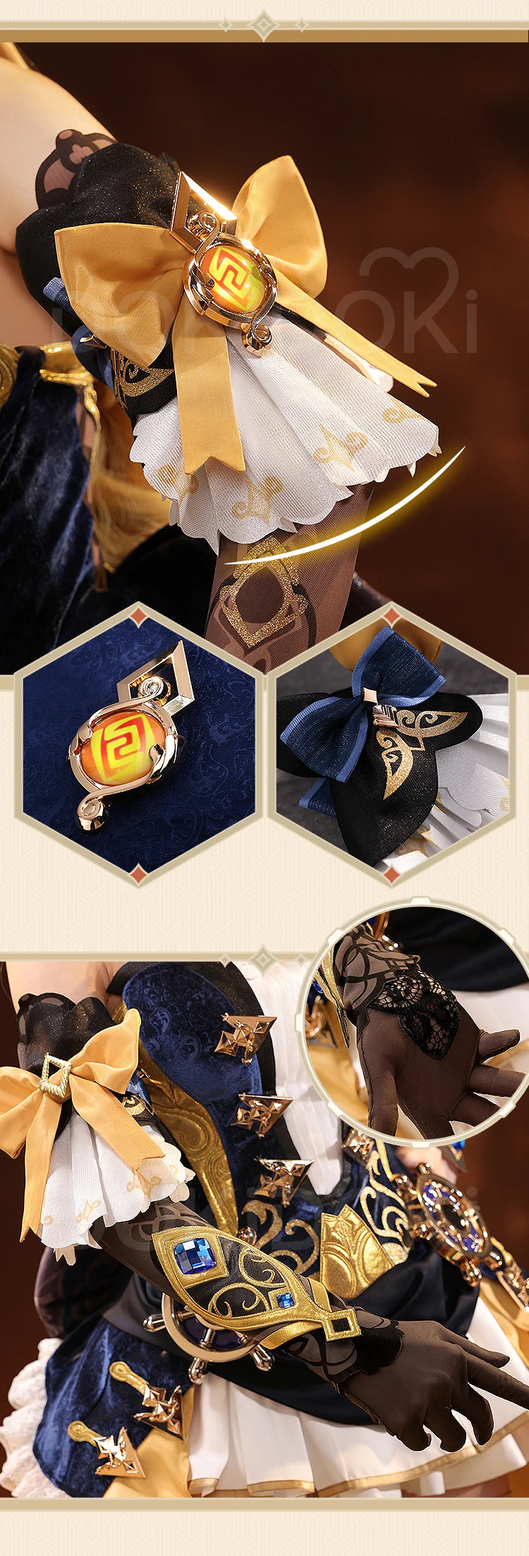 IN STOCK Navia Cosplay Costume Game Genshin Impact DokiDoki-SR Women Halloween Costume Metal Accessories Medieval Navia Wig