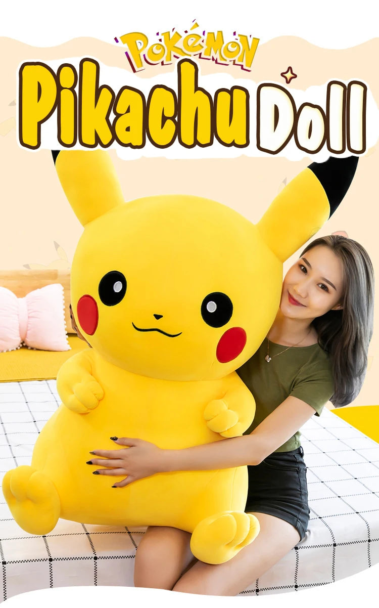 Pokemon Pikachu Plush Toys Anime Pokémon Large Plushie Dolls 40/100cm Cute Stuffed Pillow Pikachu Christmas Gifts for Childrens