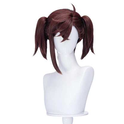 IN STOCK Momo Ayase Wig Anime Dandadan Cosplay DokiDoki Women 38cm Brown Short Hair Ayase Momo Maid Halloween Ear Clips Free Cap