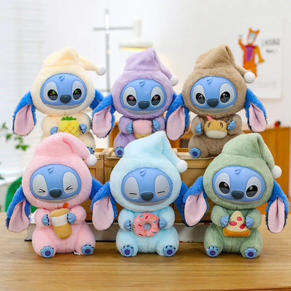 25cm Disney Lilo and Stitch Plush Toy Cartoon Anime Stuffed Kawaii Stich Key Chain Pendant Doll Plushie Kids Birthday Xmas Gifts