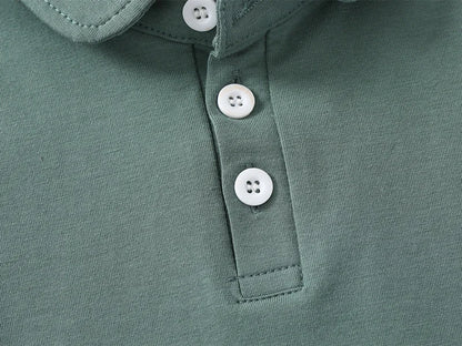 Baby Boys Summer Polo Shirt Cotton Korean Children's Clothes 2024 Kids Turn-down Collar White Tee Boys Short Sleeve Shirt Tops