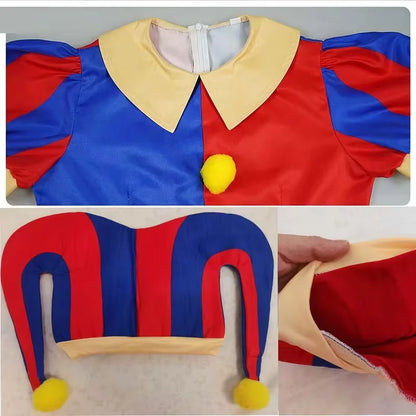 Pomni Magical Virtual Circus Cosplay Jumpsuit Set Cotton Polyester