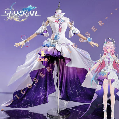 Honkai Star Rail Cyrene Cosplay Costume Wig Dress Headwear New Skin Outfit Elysia Amphoreus Halloween Party Women Girls Props