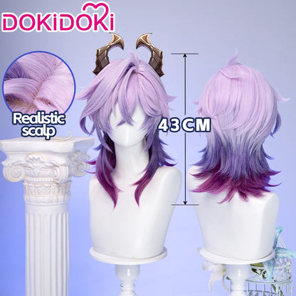 IN STOCK Varka Durin Rerir Wig Game Genshin Impact Song of the Welkin Moon DokiDoki Knights of Favonius Varka Wig Halloween Horn