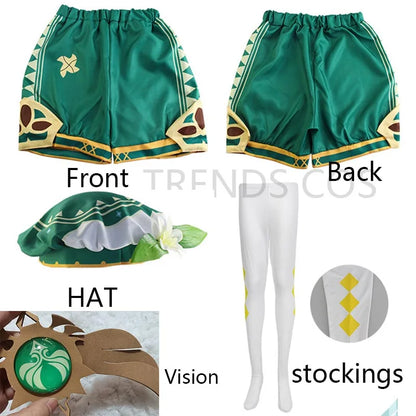 Genshin Impact Venti Cosplay Costume Set Adult Cotton Polyester