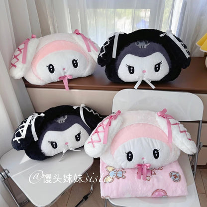 Sanrio Lolita My Melody Headrest Back Cushion Car Seat Belt Cover Stuffed Anime Kuromi Cuddly Pillow Plushies Xmas Gifts Girl
