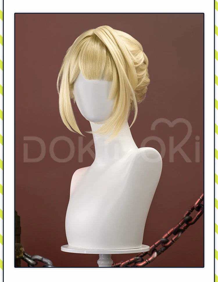 IN STOCK Evelyn Wig Game Zenless Zone Zero DokiDoki ZZZ Women 35cm Golden Hair Evelyn Cosplay Free Wig Cap
