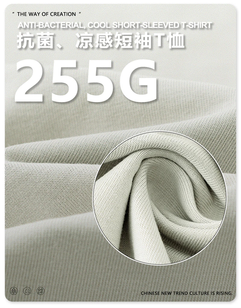 ZODF New 2025 Men Basic Solid 255gsm Cotton T-Shirts Unisex Loose Breathable Comfortable T Shirt Brand Clothes HY0973